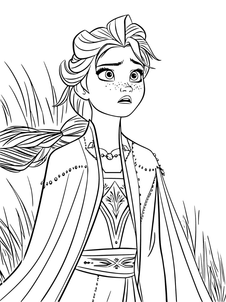 coloriage elsa facile