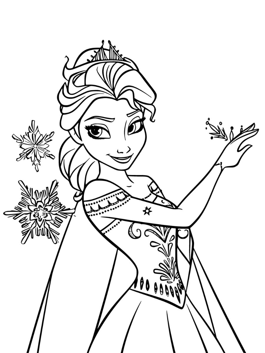 coloriage elsa reine des neiges