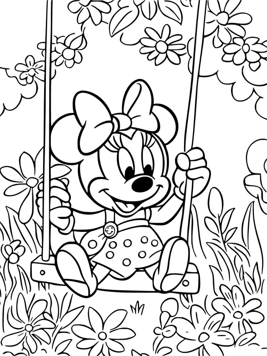 coloriage minnie bébé