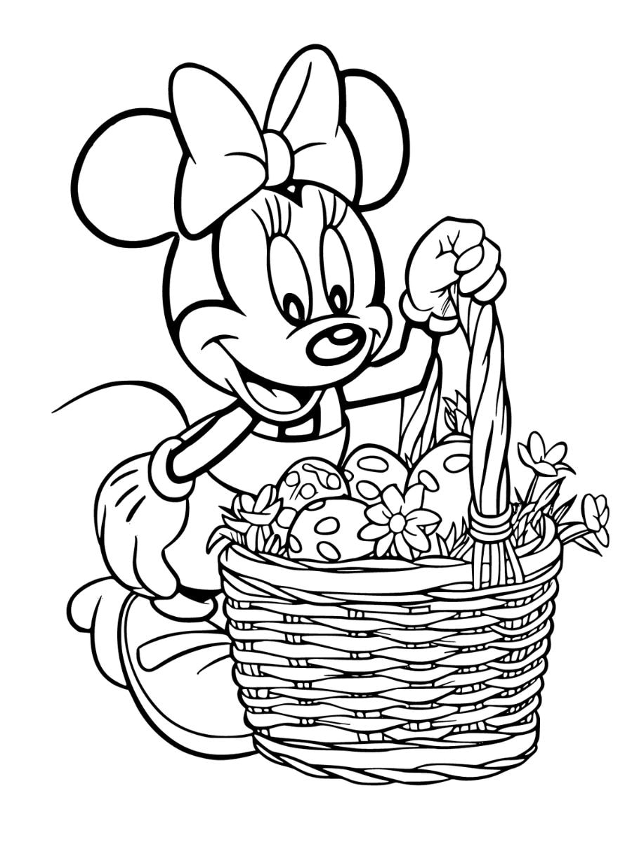 coloriage minnie paques