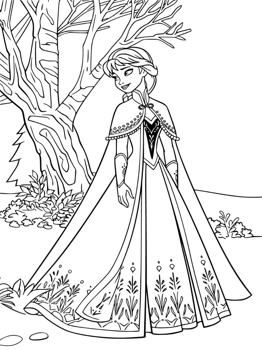 coloriage reine des neiges anna