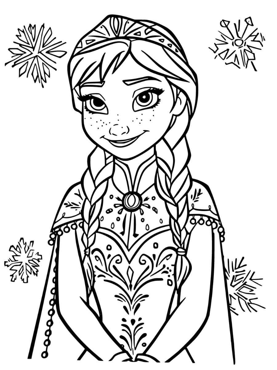 princesse anna coloriage