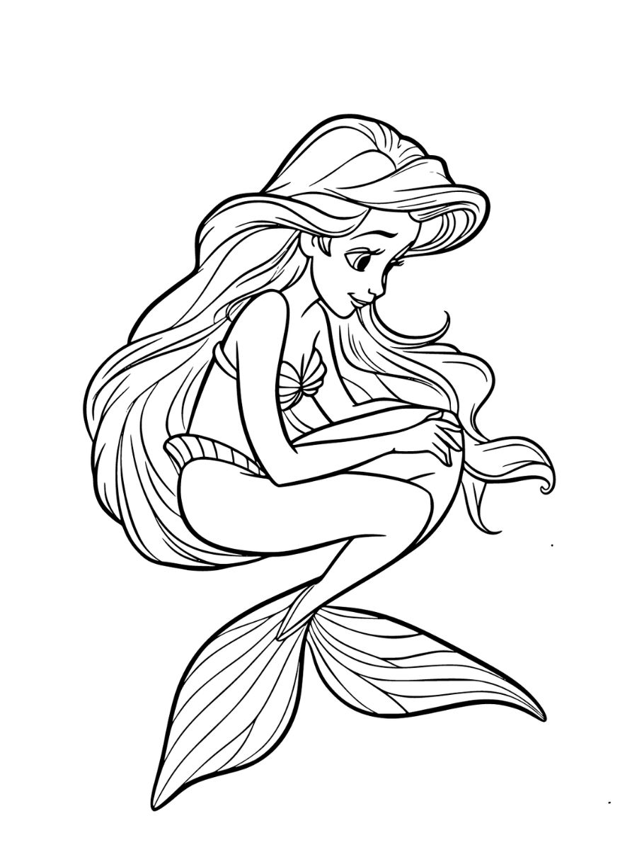 ariel la petite sirène coloriage