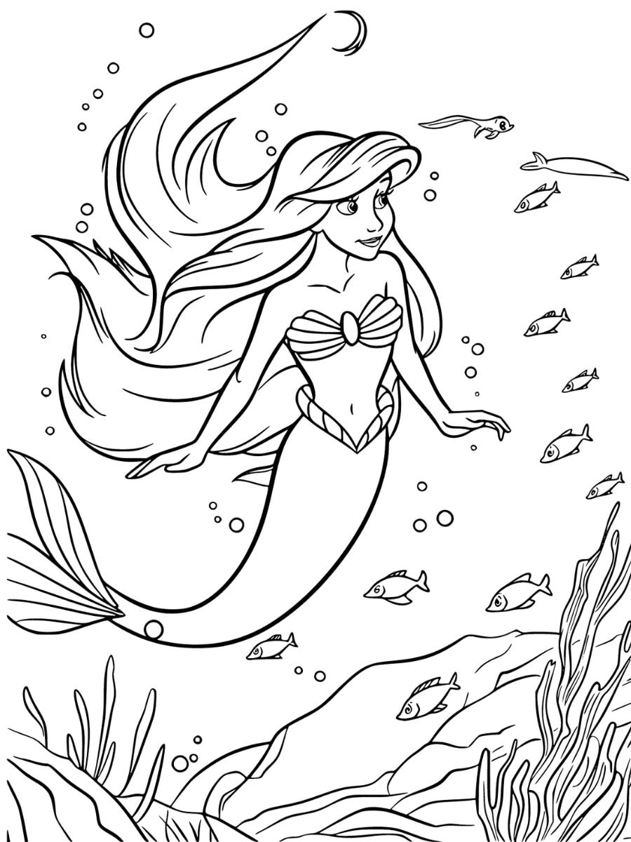 coloriage à imprimer ariel