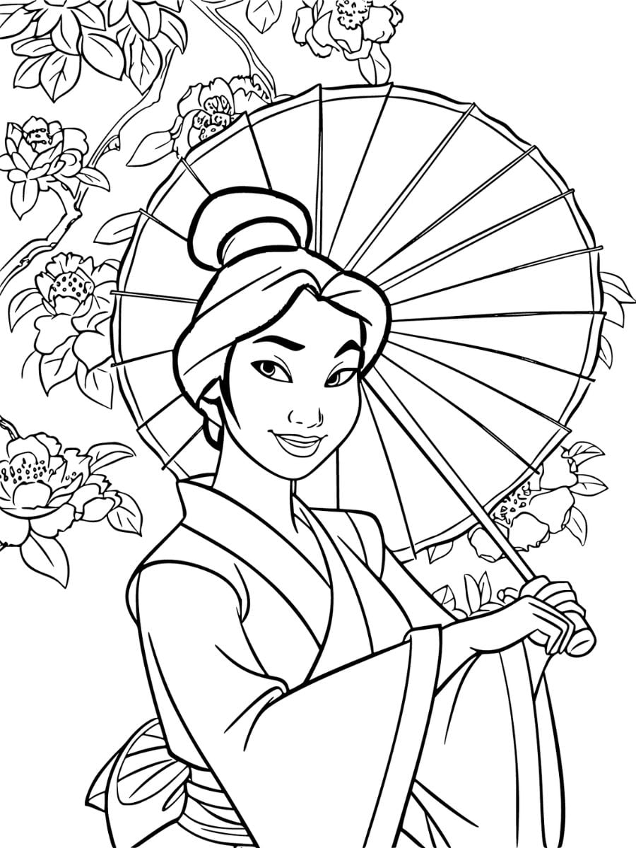 coloriage à imprimer mulan