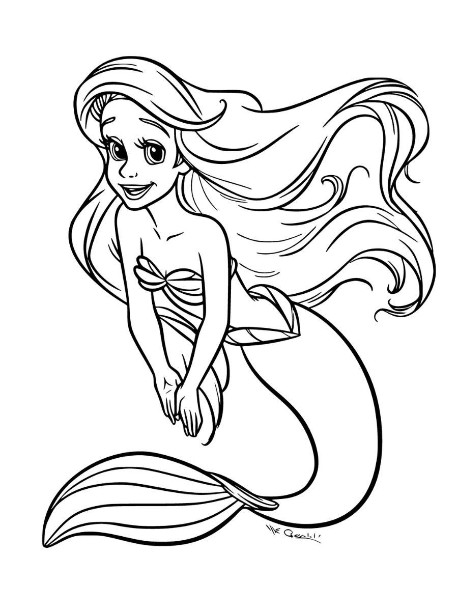 coloriage ariel à imprimer gratuit