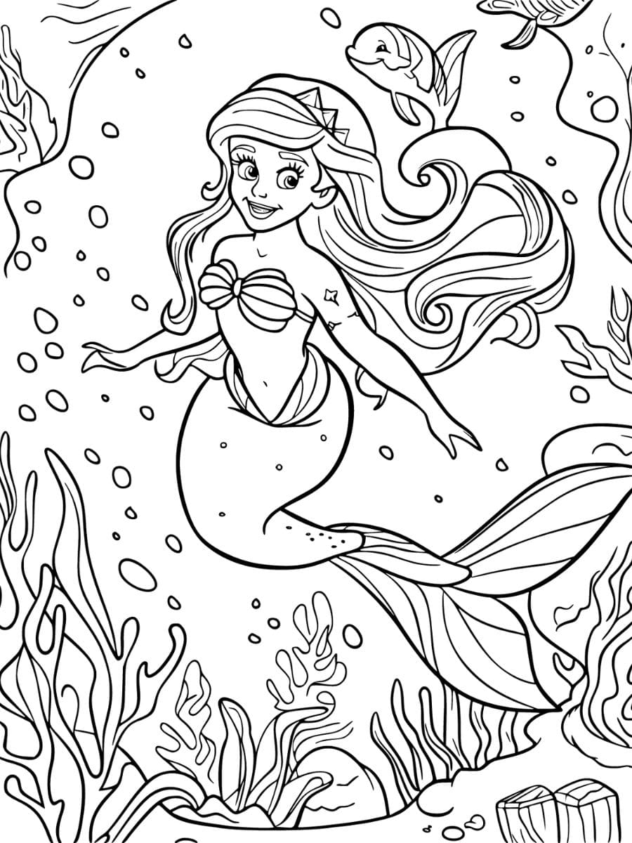 coloriage ariel disney