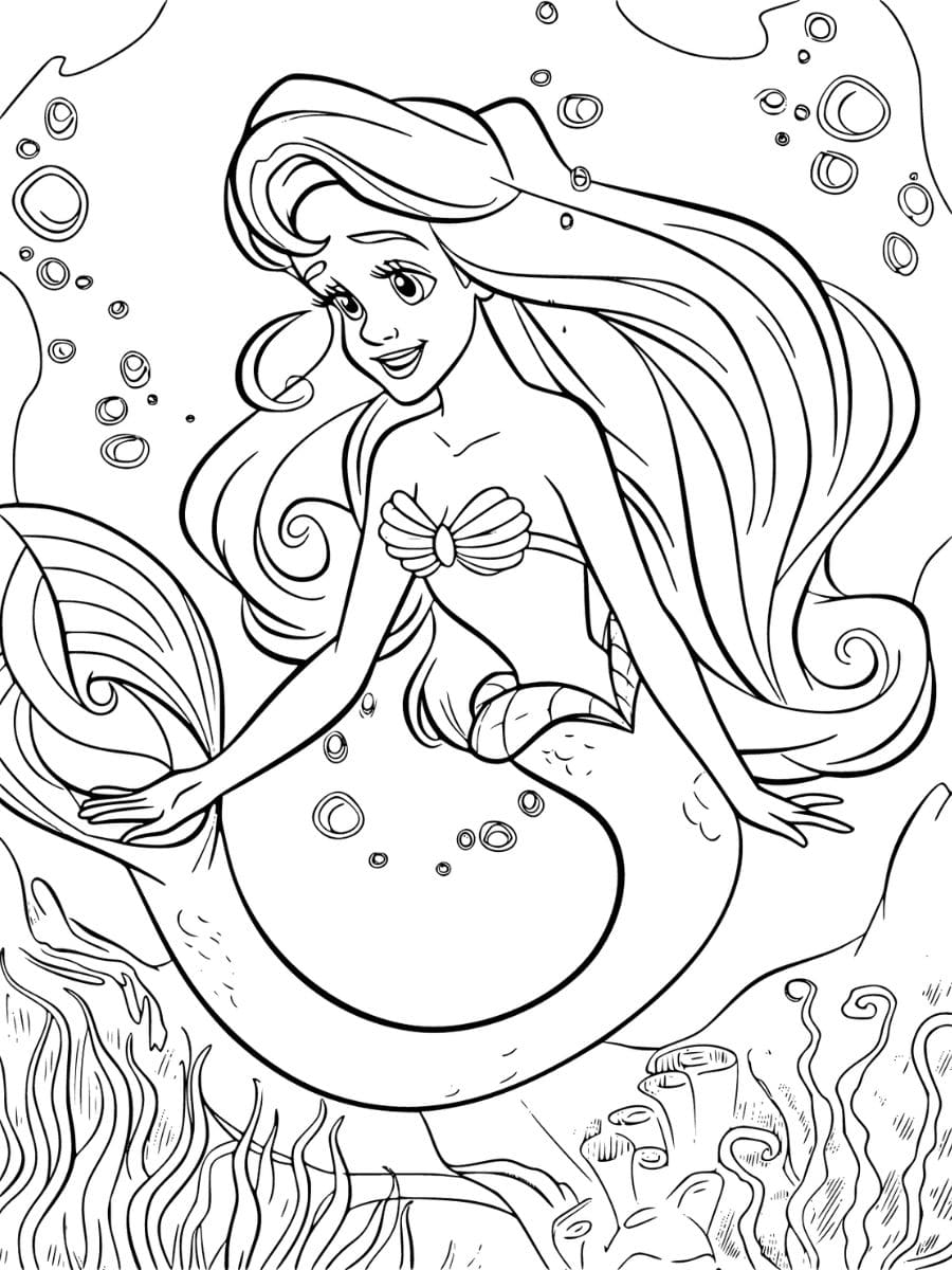 coloriage de ariel