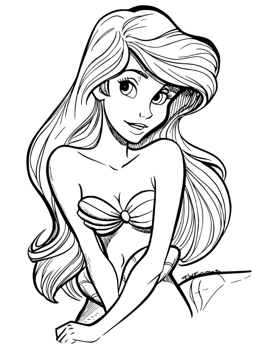 coloriage disney ariel