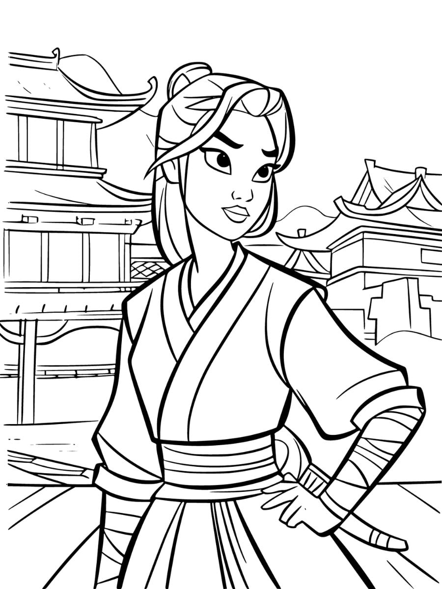 coloriage disney mulan princesse