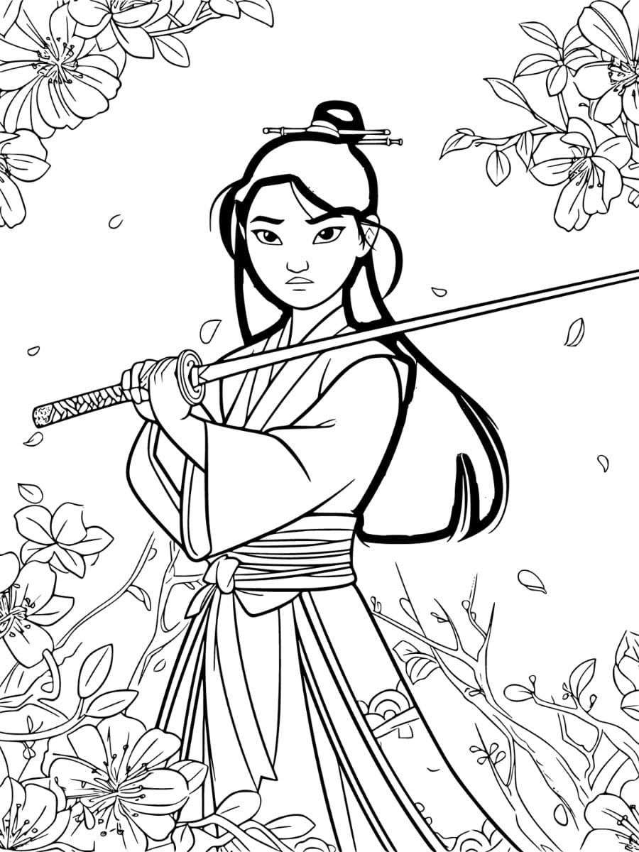 coloriage mulan à imprimer gratuit