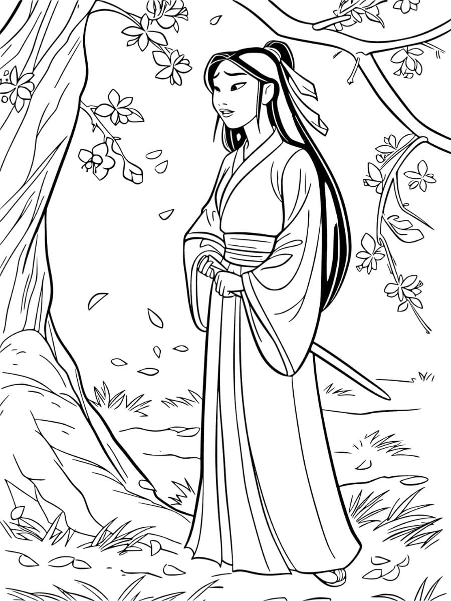 coloriage mulan à imprimer