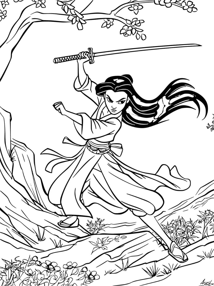 coloriage mulan disney