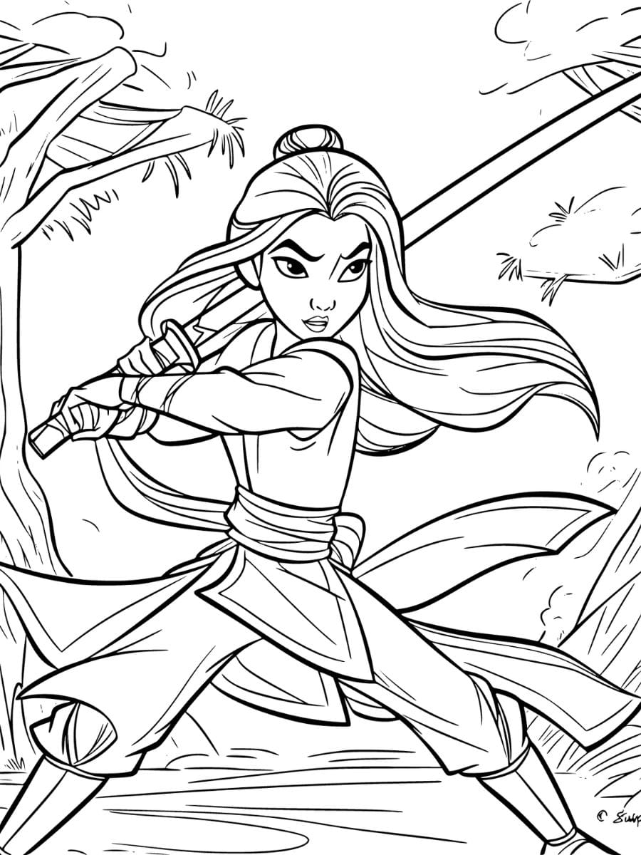 coloriage mulan princesse