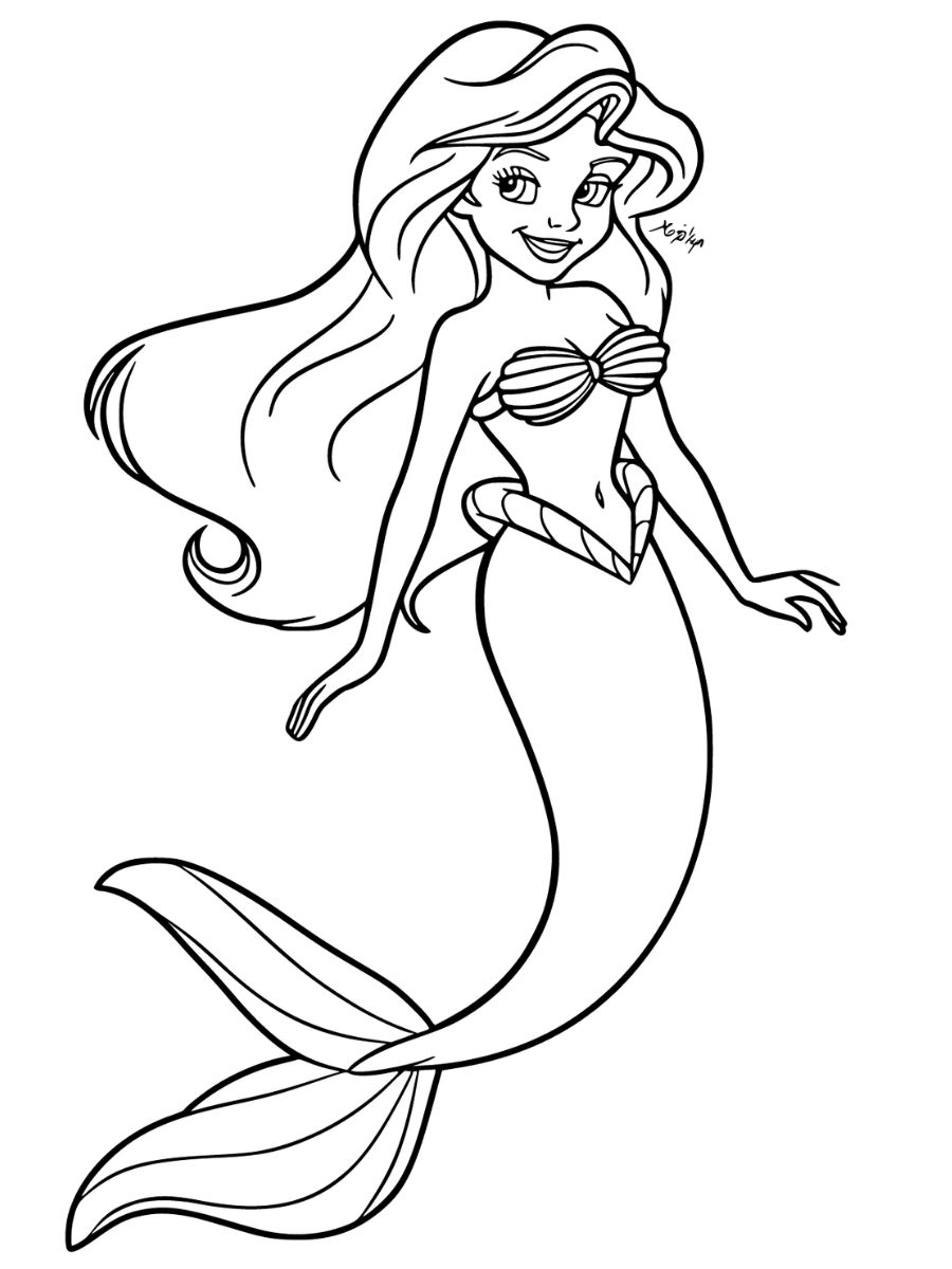 coloriage princesse ariel