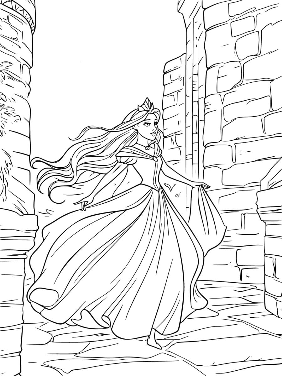 coloriage princesse aurore