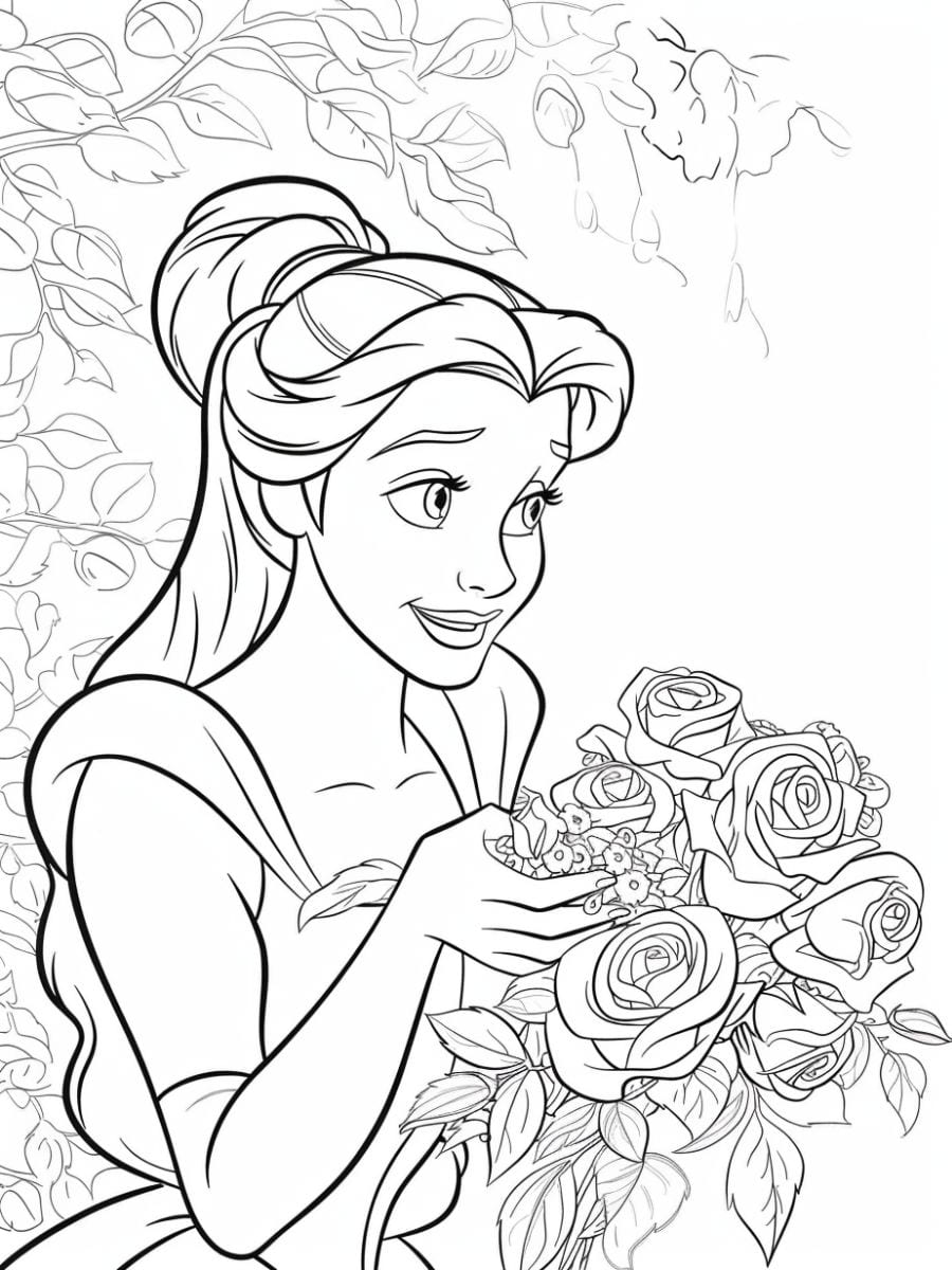 coloriage princesse belle à imprimer