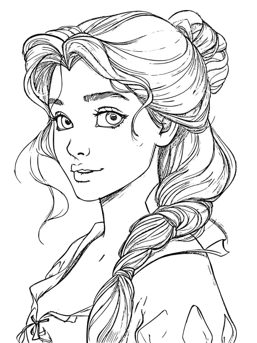 coloriage princesse belle