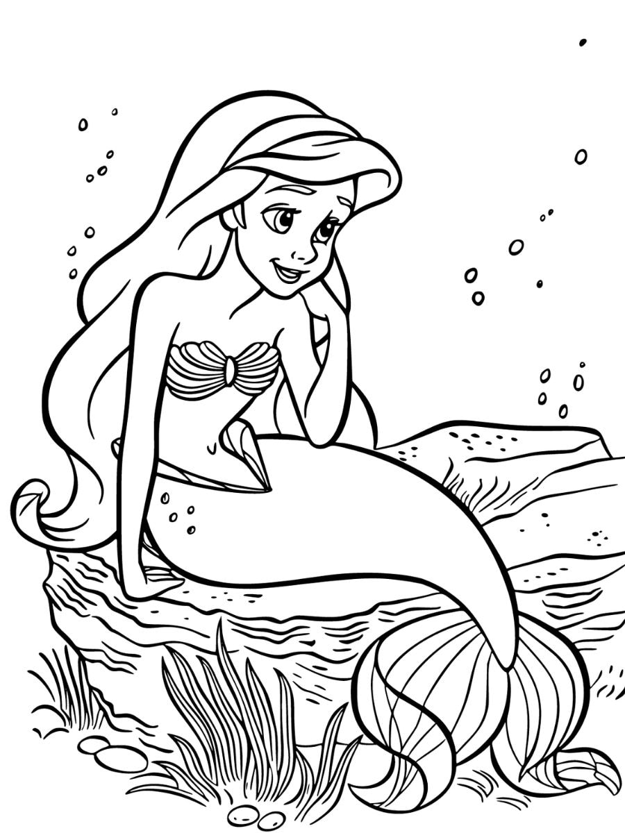 coloriage princesse disney ariel