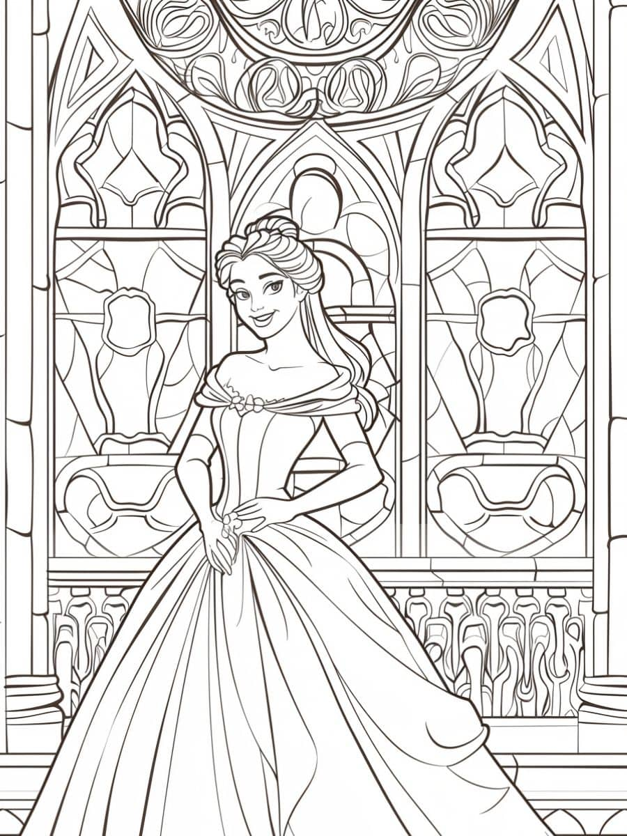 coloriage princesse disney belle