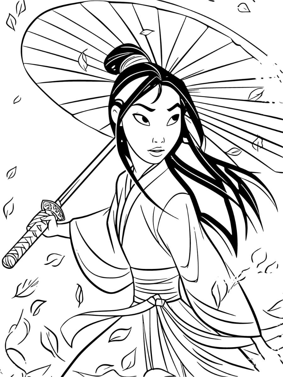 coloriage princesse disney mulan