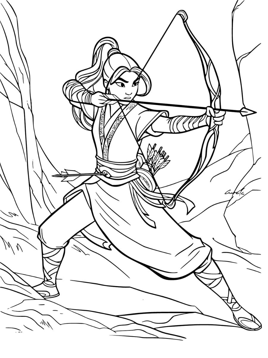 coloriage princesse mulan disney