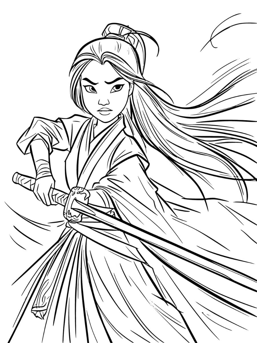 coloriage princesse mulan