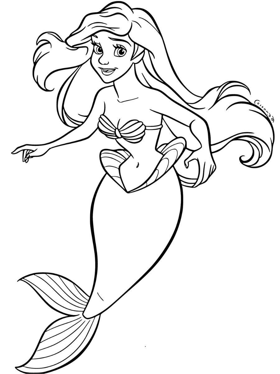 coloriage sirene ariel