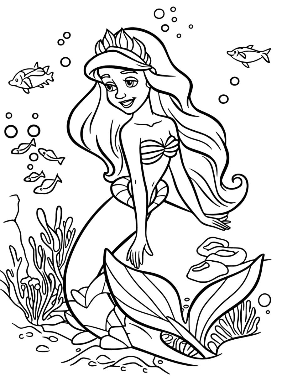 coloriage sirène ariel