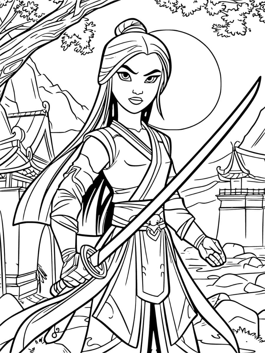 mulan coloriage