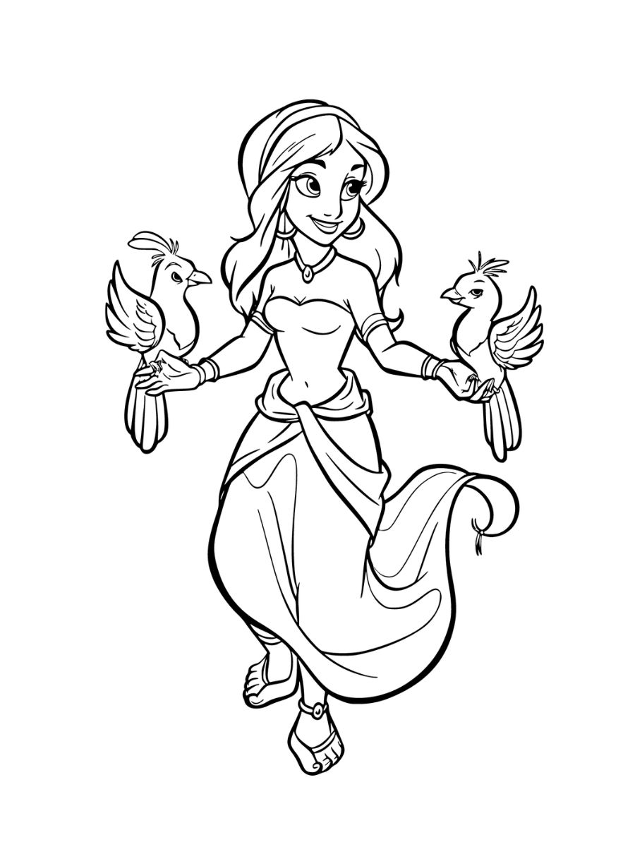 Coloriage Jasmine a imprimer