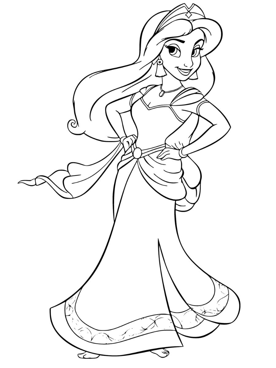 Coloriage princesse Jasmine à imprimer