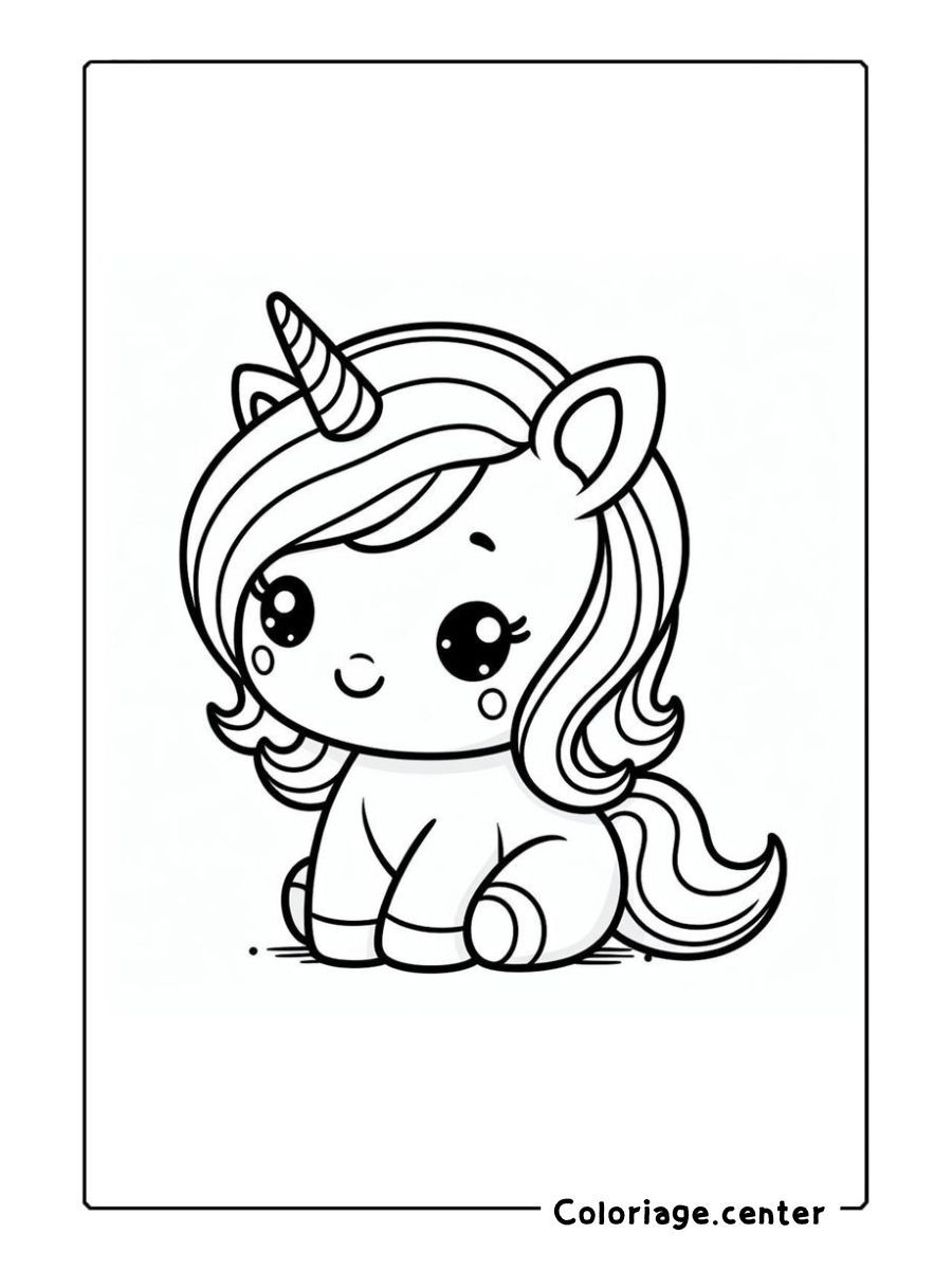 bébé coloriage licorne