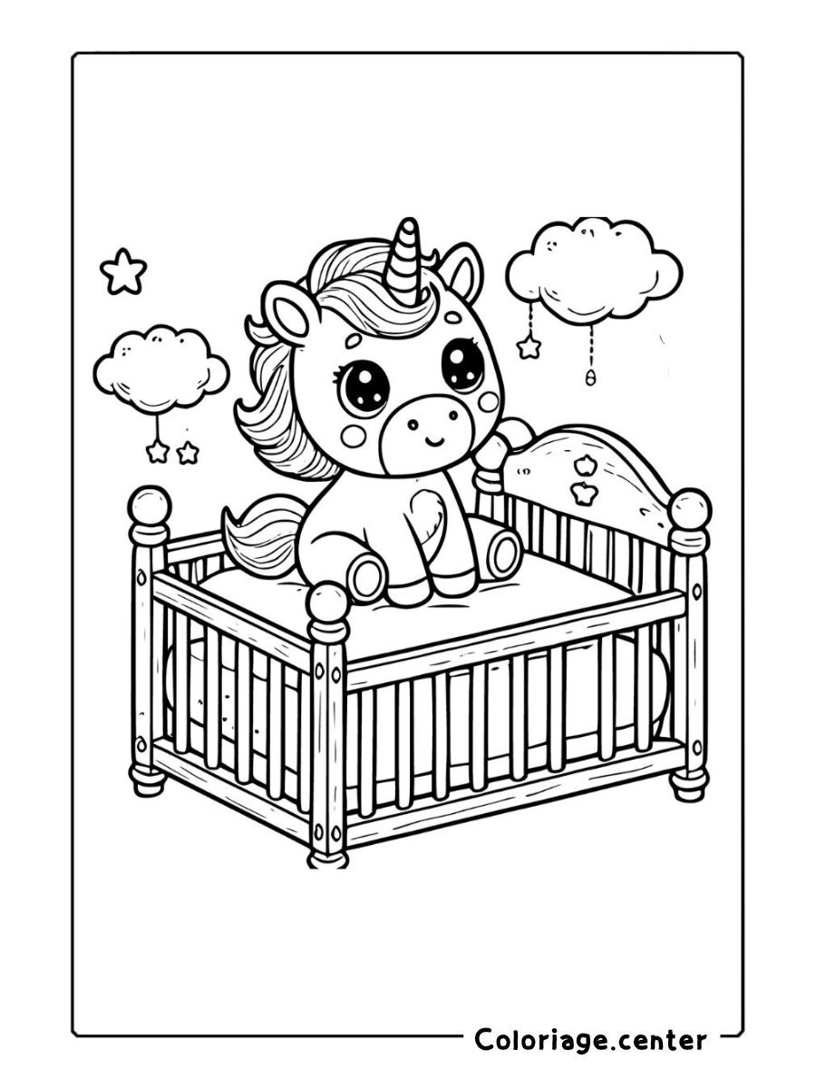 bébé licorne coloriage