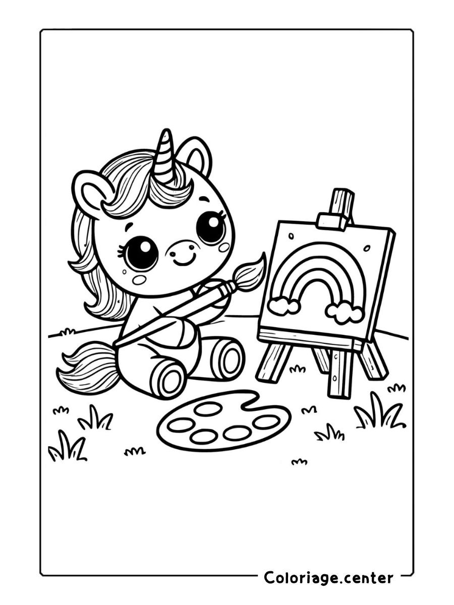 coloriage bebe licorne