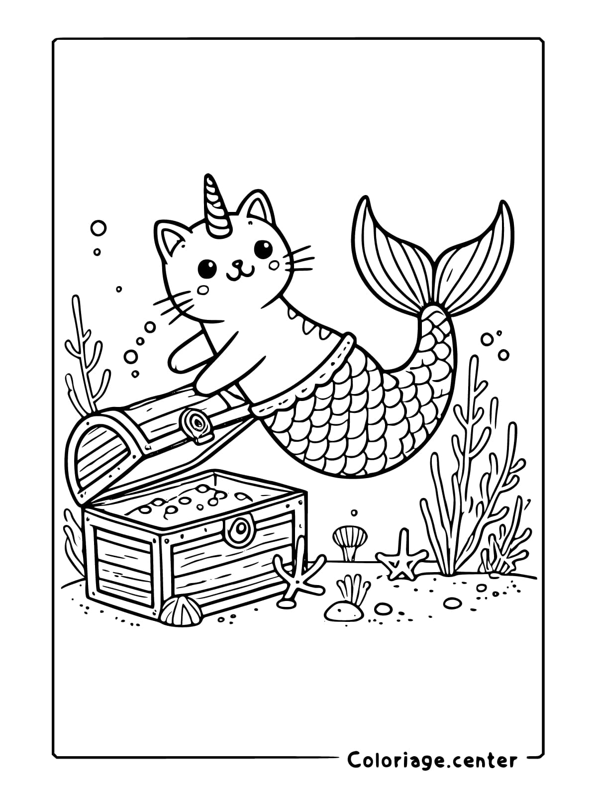 coloriage chat licorne sirene gratuits