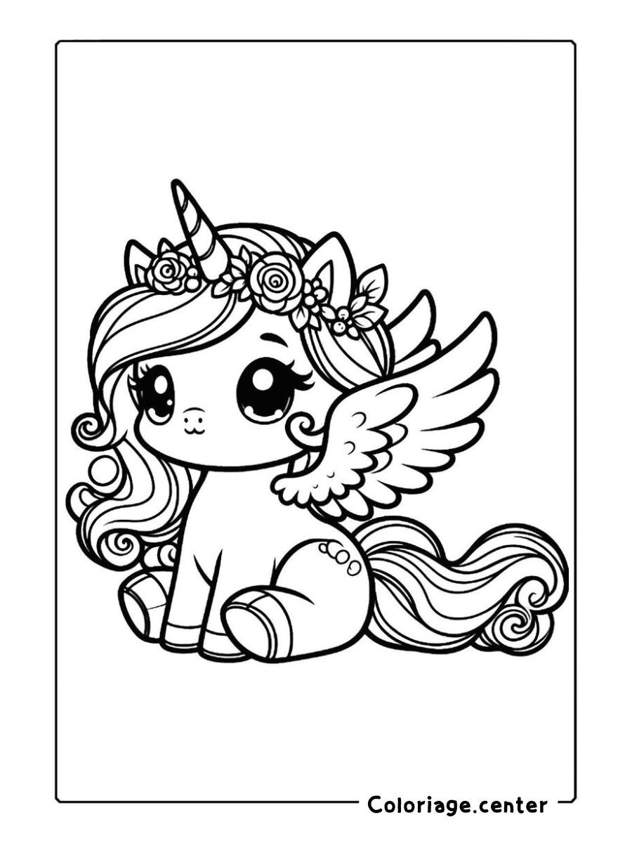 coloriage de bébé licorne