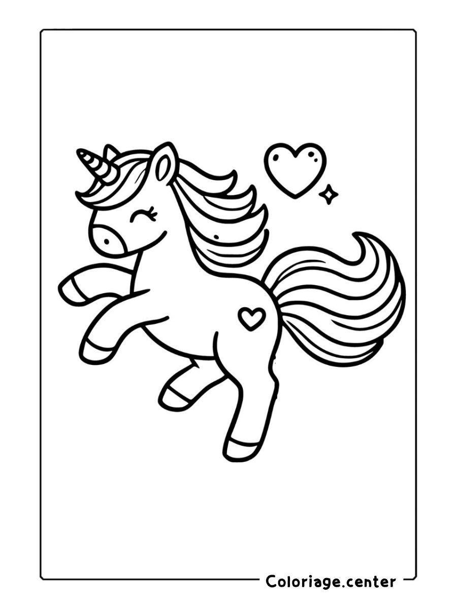 coloriage de licorne facile gratuit pdf