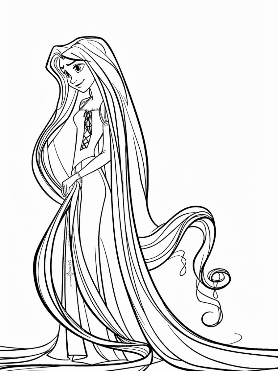 coloriage de princesse raiponce