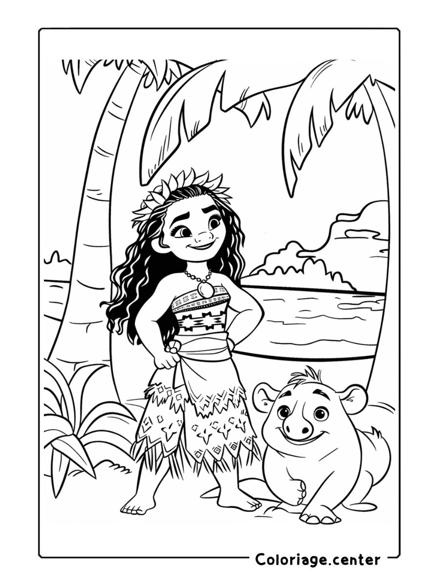 coloriage de vaiana