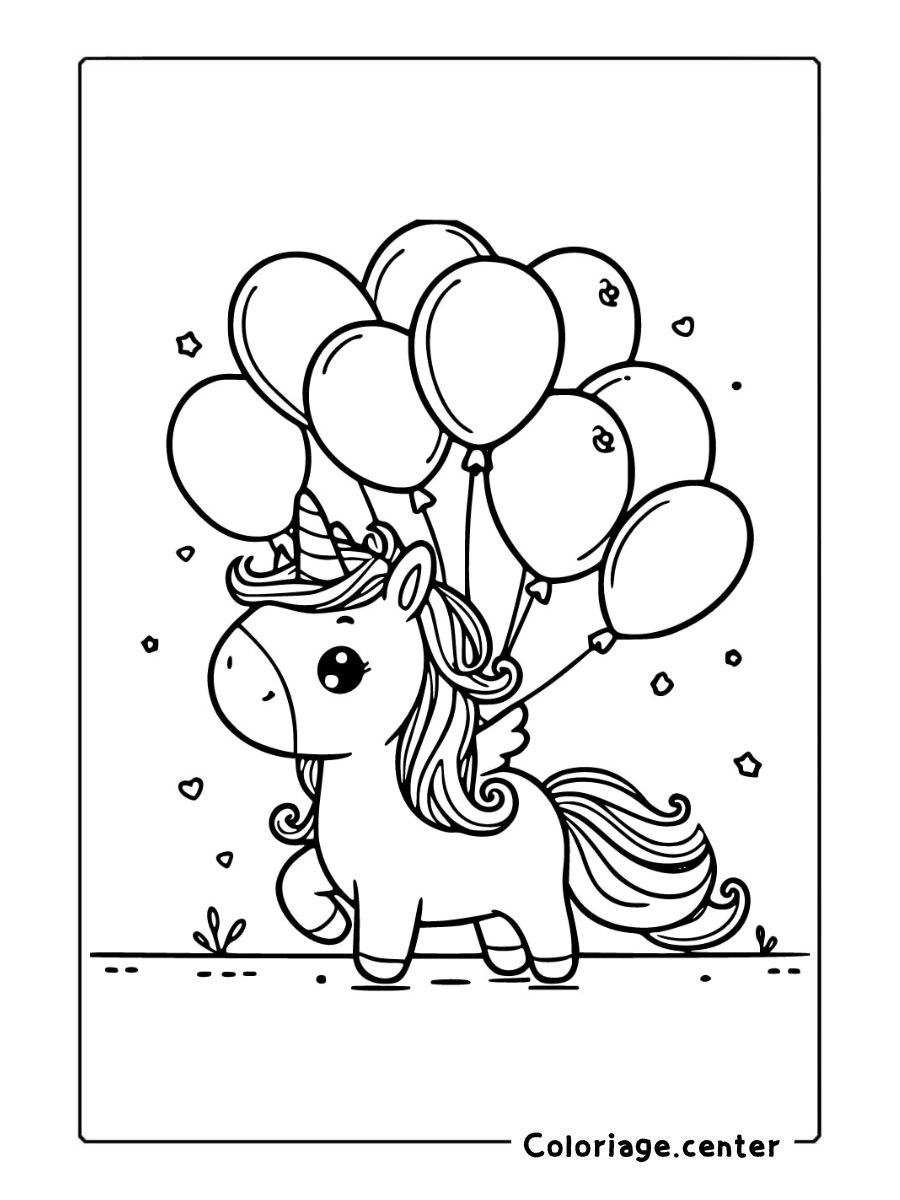 coloriage facile licorne pdf