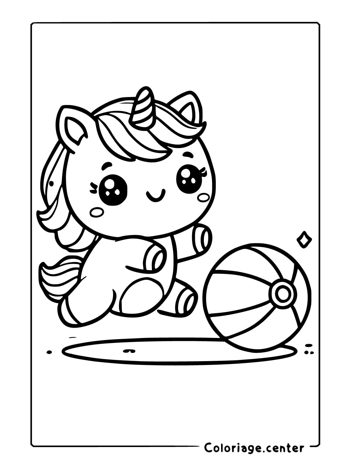 coloriage kawaii licorne