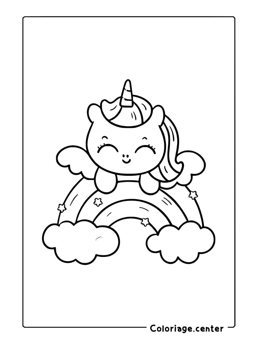 coloriage licorne facile à imprimer pdf