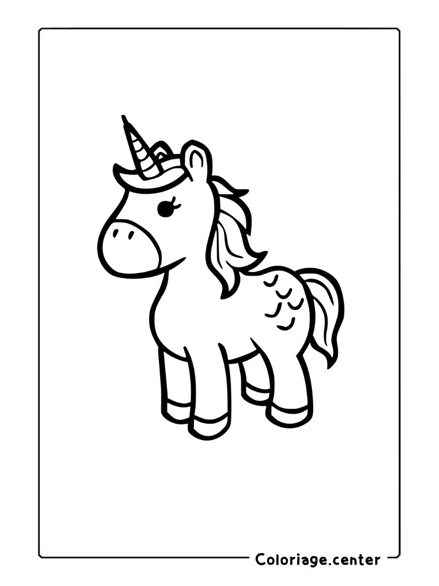 coloriage licorne facile pdf