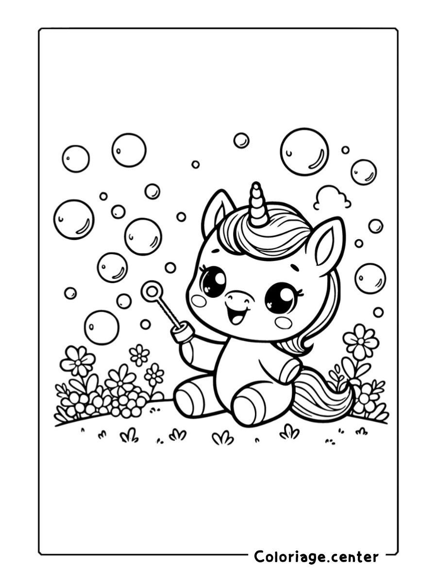 coloriage petite licorne