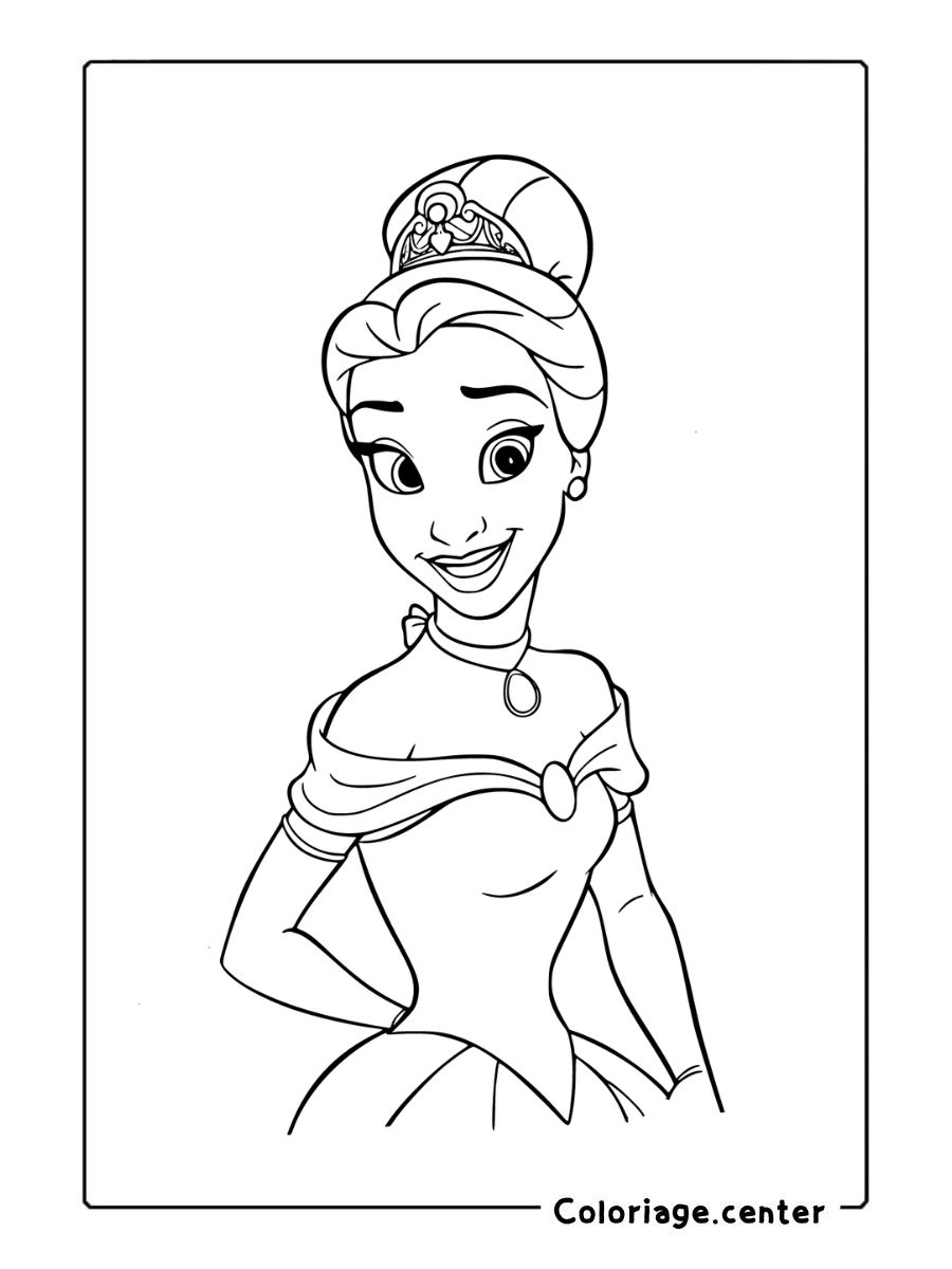 coloriage princesse disney tiana