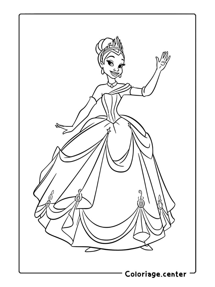 coloriage princesse tiana à imprimer