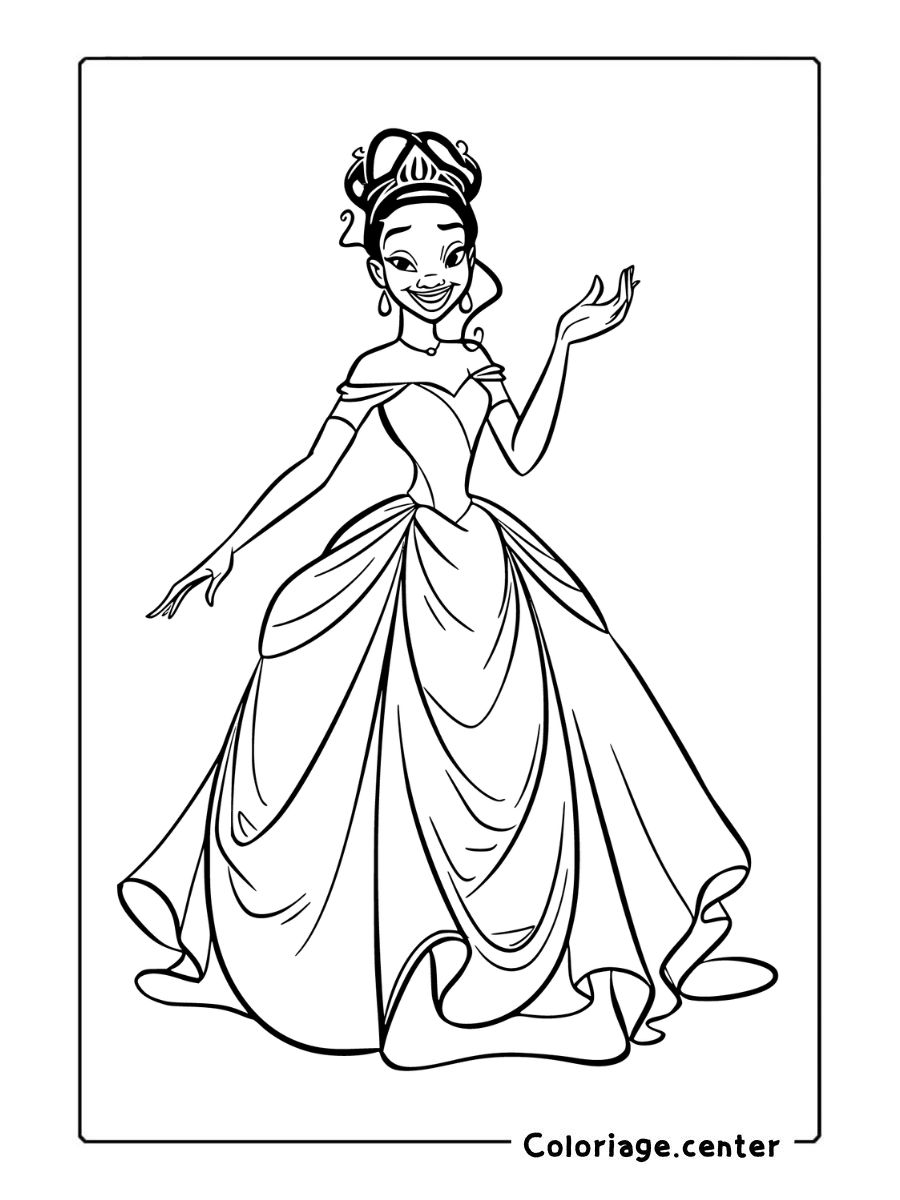 coloriage princesse tiana