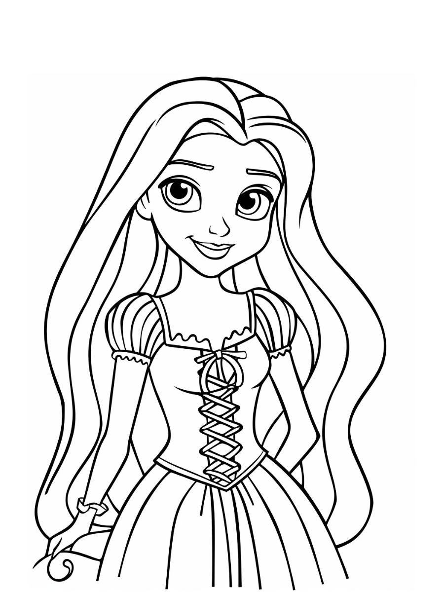 coloriage raiponce bébé