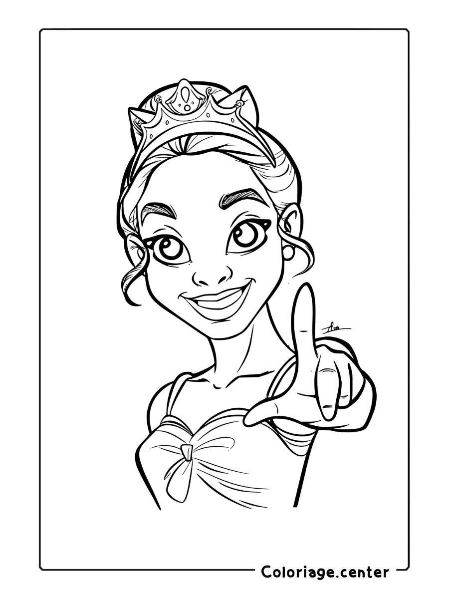 coloriage tiana a imprimer